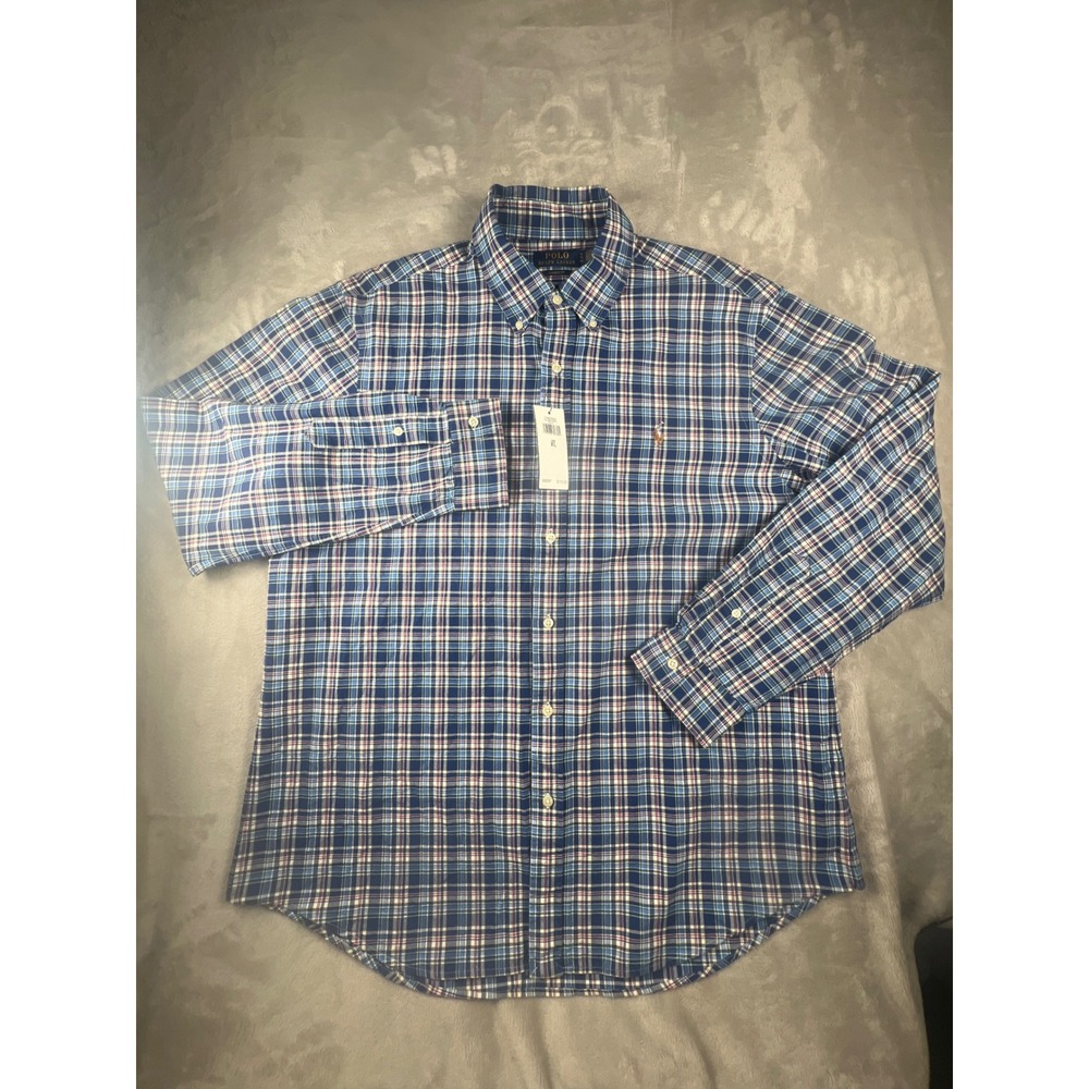 Polo Ralph Lauren Mens XL Classic Fit Plaid Button Down Shirt Blue Multi NWT